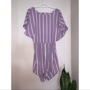 Striped romper w/open back